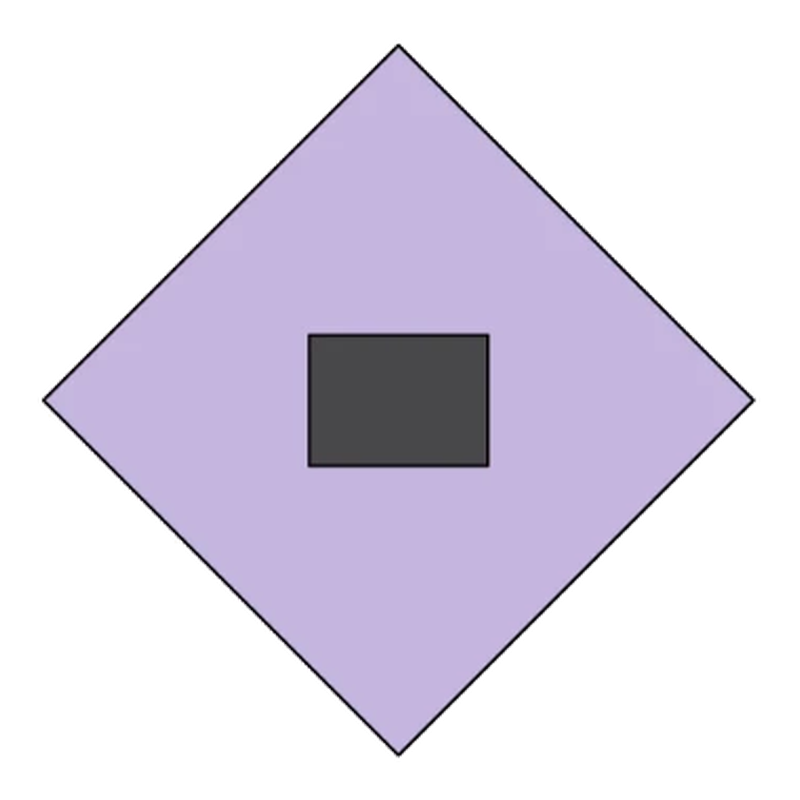 Lay cloth diagonally, place box in center