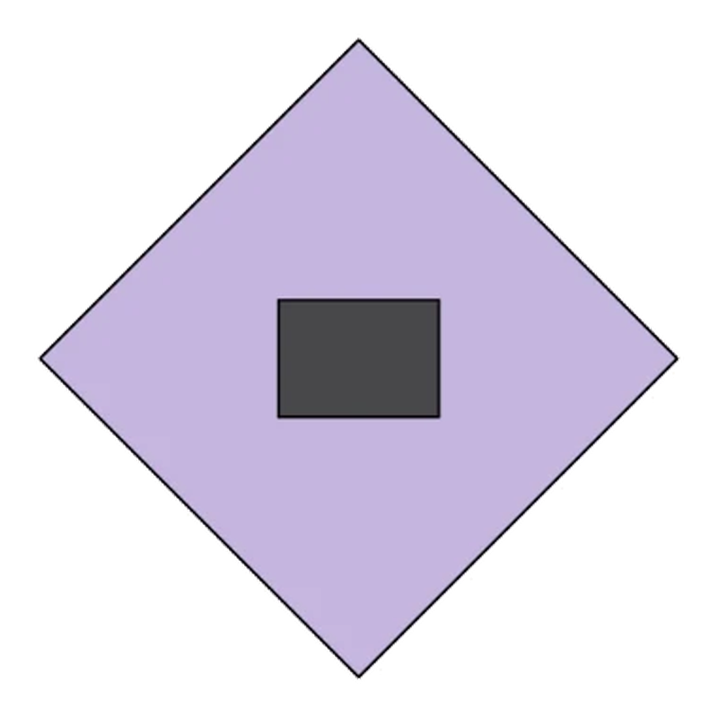 Lay cloth diagonally, place box in center