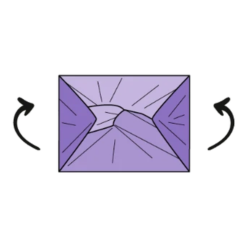 Bring remaining corners over the first knot