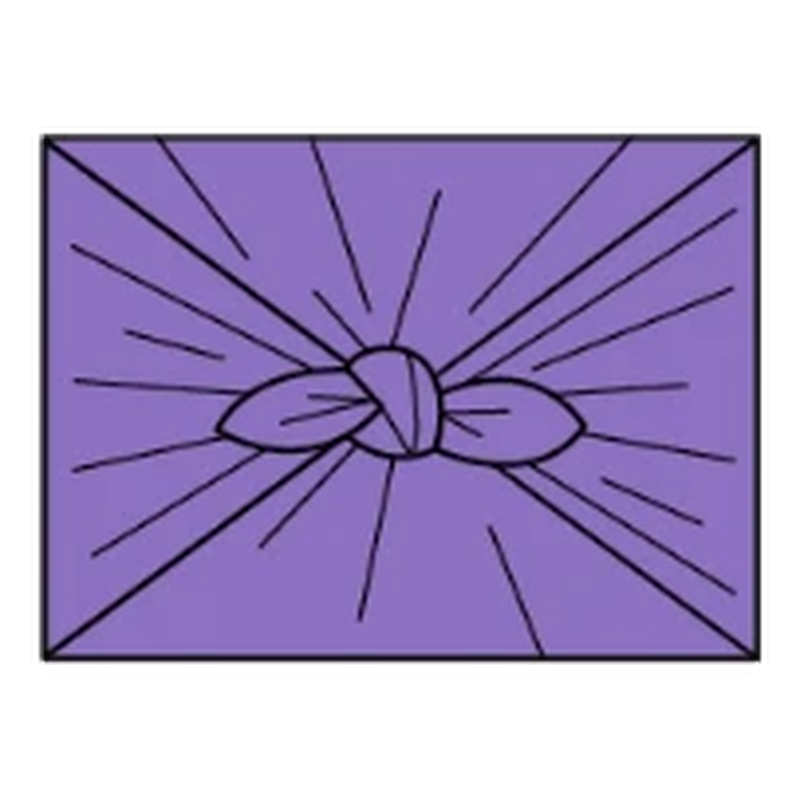 Tie the two corners securely with a double knot